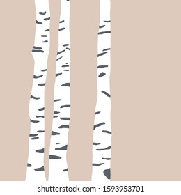 
minimal birch trees on beige background
