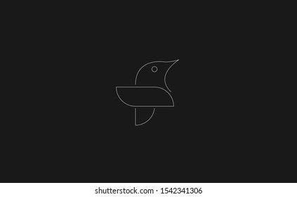 A minimal bird design logo template