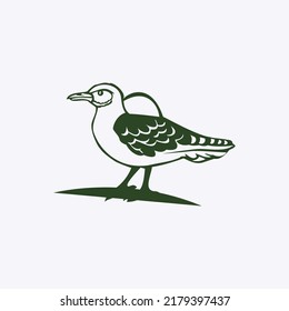 Minimal bird line logo icon illustration isolated on white background