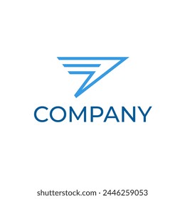 Minimal bird line modern minimal blue color