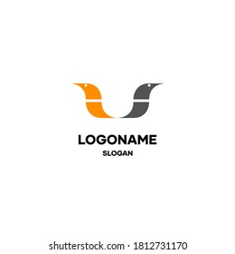 Minimal bird logo design material. logo design material with abstract shapes. modern, minimal and trendy logo concept. vector