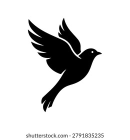 Minimal Bird Silhouette Icon Vector Design