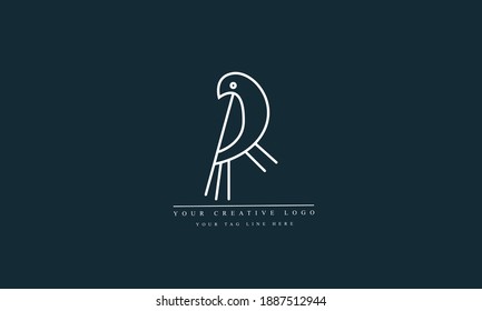 Minimal bird vector logo design