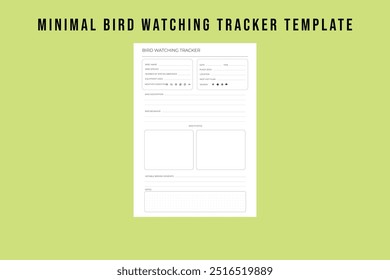 Plantilla de seguimiento de observación de aves mínima | Registro de aves simple y organizado