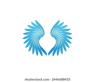 Minimal bird's wings logo design. Vector bird's wings design template