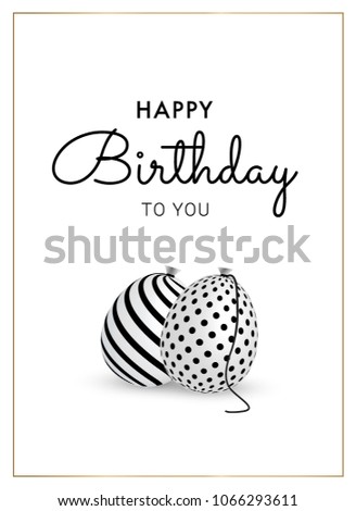 minimal birthday card black white vector stock vector royalty free free black birthday cards