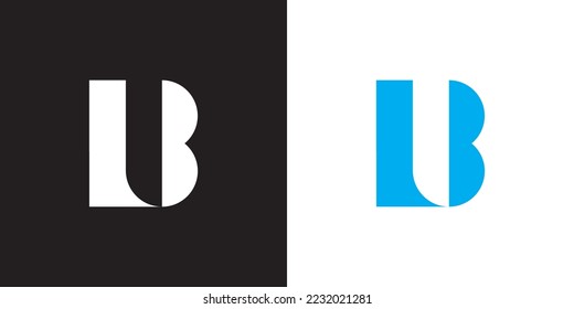 Minimal BL logo. Icon of a LB letter on a luxury background. Logo idea based on the BL monogram initials. Professional variety letter symbol and LB logo on black and blue background.