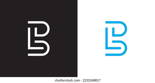 Minimal BL logo. Icon of a LB letter on a luxury background. Logo idea based on the BL monogram initials. Professional variety letter symbol and LB logo on black and blue background.