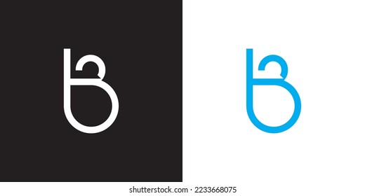 Minimal BL logo. Icon of a LB letter on a luxury background. Logo idea based on the BL monogram initials. Professional variety letter symbol and LB logo on black and blue background.