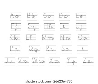 Ícone de vetor mínimo de A a Z do alfabeto preto definido em estilo plano
