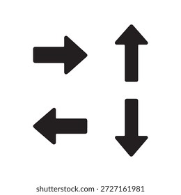 Conjunto de iconos de flecha negra mínima para interfaz de usuario, navegación y diseño de infografía