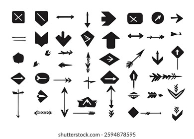 Minimal Black Arrow Icons - Vector Graphic Set