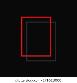 Fondo negro minimalista con un marco rojo brillante, creando un aspecto suspenso y surrealista inspirado en temas de cosas extrañas.
