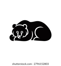 minimal Black bear loggo vector desig