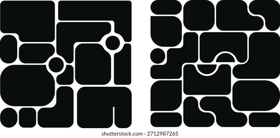 Fundo Abstrato Mínimo Preto Bento Grid