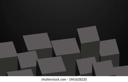 Minimal black block background. 3d vector illustration. Eps10