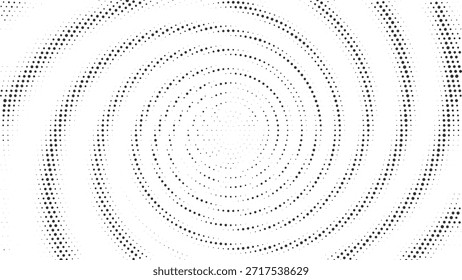 Anillos circulares negros mínimos del semitono con la Ilustración vectorial Abstractas de las ondas de punto de repetición