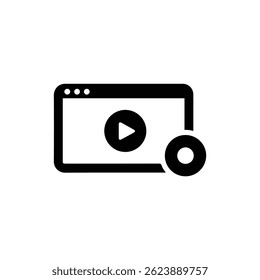 Minimal Black Filled Icon of a Stream Ending Screen Layout