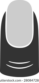 Minimal black fingernail vector icon isolated on white background for beauty, healthcare and manicure concepts.