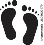 Minimal Black Footprint Symbol Flat Filled Footstep Vector Pack Human Foot Print Silhouette Icon