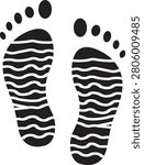Minimal Black Footprint Symbol Flat Filled Footstep Vector Pack Human Foot Print Silhouette Icon