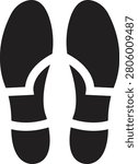 Minimal Black Footprint Symbol Flat Filled Footstep Vector Pack Human Foot Print Silhouette Icon