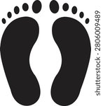 Minimal Black Footprint Symbol Flat Filled Footstep Vector Pack Human Foot Print Silhouette Icon