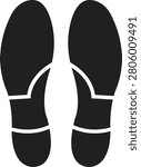 Minimal Black Footprint Symbol Flat Filled Footstep Vector Pack Human Foot Print Silhouette Icon