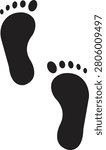 Minimal Black Footprint Symbol Flat Filled Footstep Vector Pack Human Foot Print Silhouette Icon