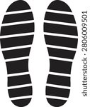 Minimal Black Footprint Symbol Flat Filled Footstep Vector Pack Human Foot Print Silhouette Icon