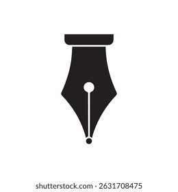 Mínimo preto fonte caneta ícone nib vetor perfeito para escrever logotipos ferramentas de design gráfico escritório papelaria branding e caligrafia conceitos