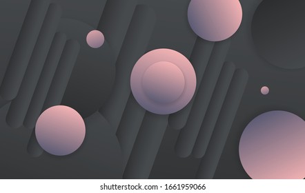 Minimal black geometric abstract background. Dark gradient shapes design. Creative illustration ideal for cover, poster, web and social media. Vector eps10.