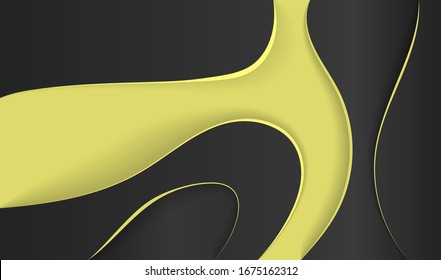 Minimal black and gold design layout for banners presentations, flyers, posters and invitations.3d paper art illustration set. Eps10. - Vector illustration