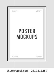 Minimal black and grey poster mockup template easy to edit 