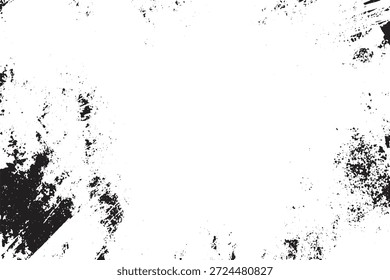 Textura mínima de la frontera del grunge negro sobre fondo blanco