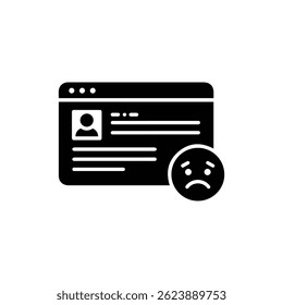 Minimal Black Icon of a Chat Window with Follower Alert and Emote