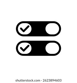 Minimal Black Icon of Dual Checkbox Toggles Checked
