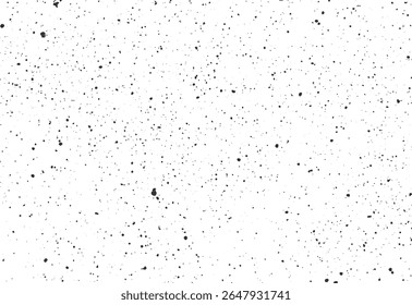Textura mínima de mancha de tinta preta sobre fundo branco. Padrão de pulverização grunge salpicado para design abstrato angustiado. Superfície de alta resolução.
