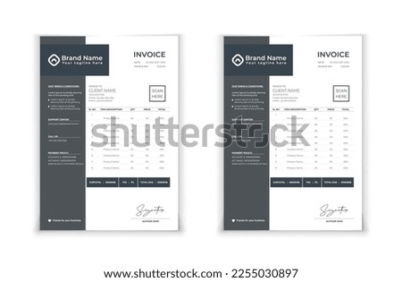 Minimal Black invoice template vector design. Stock photo © 