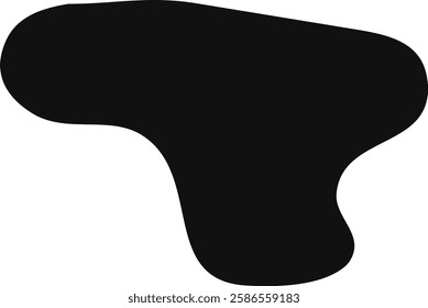 Minimal black irregular rounded blob shape on a plain white background, perfect for graphic design projects, presentations, websites, and social media