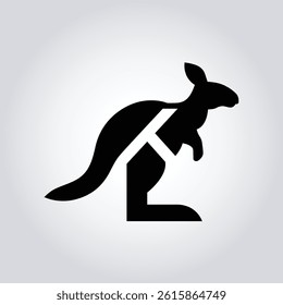 Minimal Black Kangaroo Vector Logo – Stylish Line Art Emblem for Eco Brands, Wildlife Organizations, and Natural Product Companies
