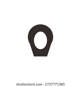 Minimal Black Location Pin Icon Isolated on White Background – Simple Map Marker Symbol