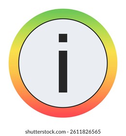 Minimal black Lowercase letter i on soft gray circle framed by warm gradient ring. Simple, modern, and perfect for digital design, labels, or app icons.