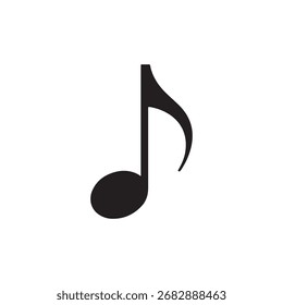 Design de vetor de ícone de nota musical preto mínimo
