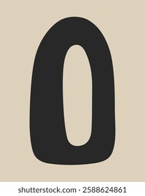 Minimal Black Number Zero on Beige Background