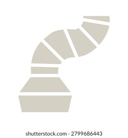 Minimal black outline icon of a flexible pipe or industrial connector, isolated on light background. Suitable for plumbing, engineering, pipeline, construction, industrial equipment, and mechanical sy	
