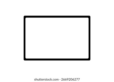 Minimal black outline tablet icon on transparent background, perfect for technology, mobile device, app, UI, and digital product design projects. EPS vector for project design.
