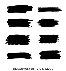Texturas mínimas de pinceladas negras aisladas sobre fondo blanco, que simbolizan la expresión artística, el estilo grunge, la creatividad y los Elementos de diseño pintados a mano. Ideal para fondos, carteles, Anuncios, tipografía, branding, gráficos de redes sociales, impresiones y proyectos de diseño visual moderno.