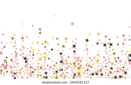 Minimal black pink gold starburst vector background. Little stardust spangles Christmas decoration elements. Cartoon star burst texture. Sparkle symbols gift decor.