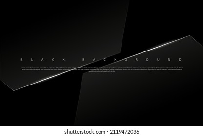 Minimal black premium abstract background with luxury dark abstract geometric shape elements.Eps10 vector